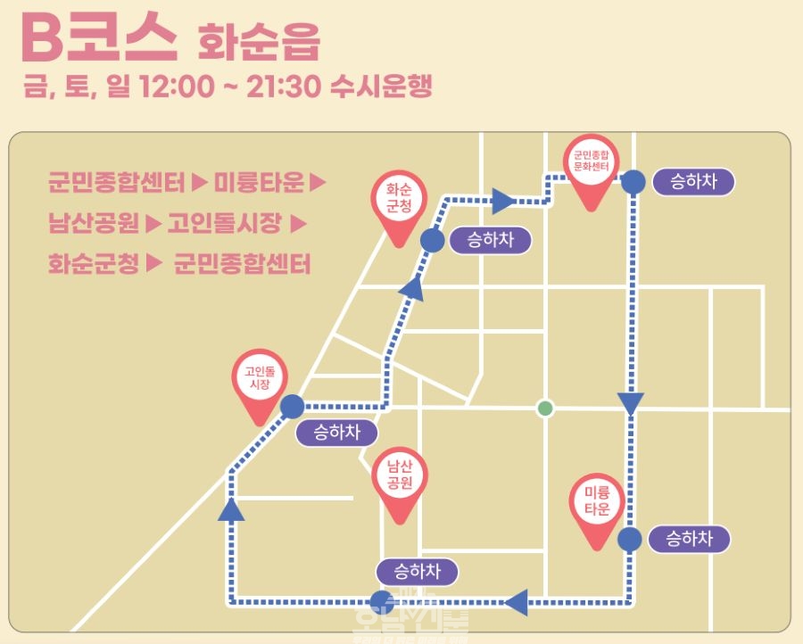 순환버스 b코스 노선